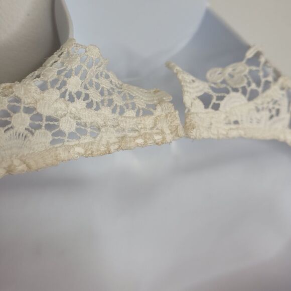 FREE PEOPLE dress‎ La Spezia white floral crochet lace bridal M - Picture 10 of 15